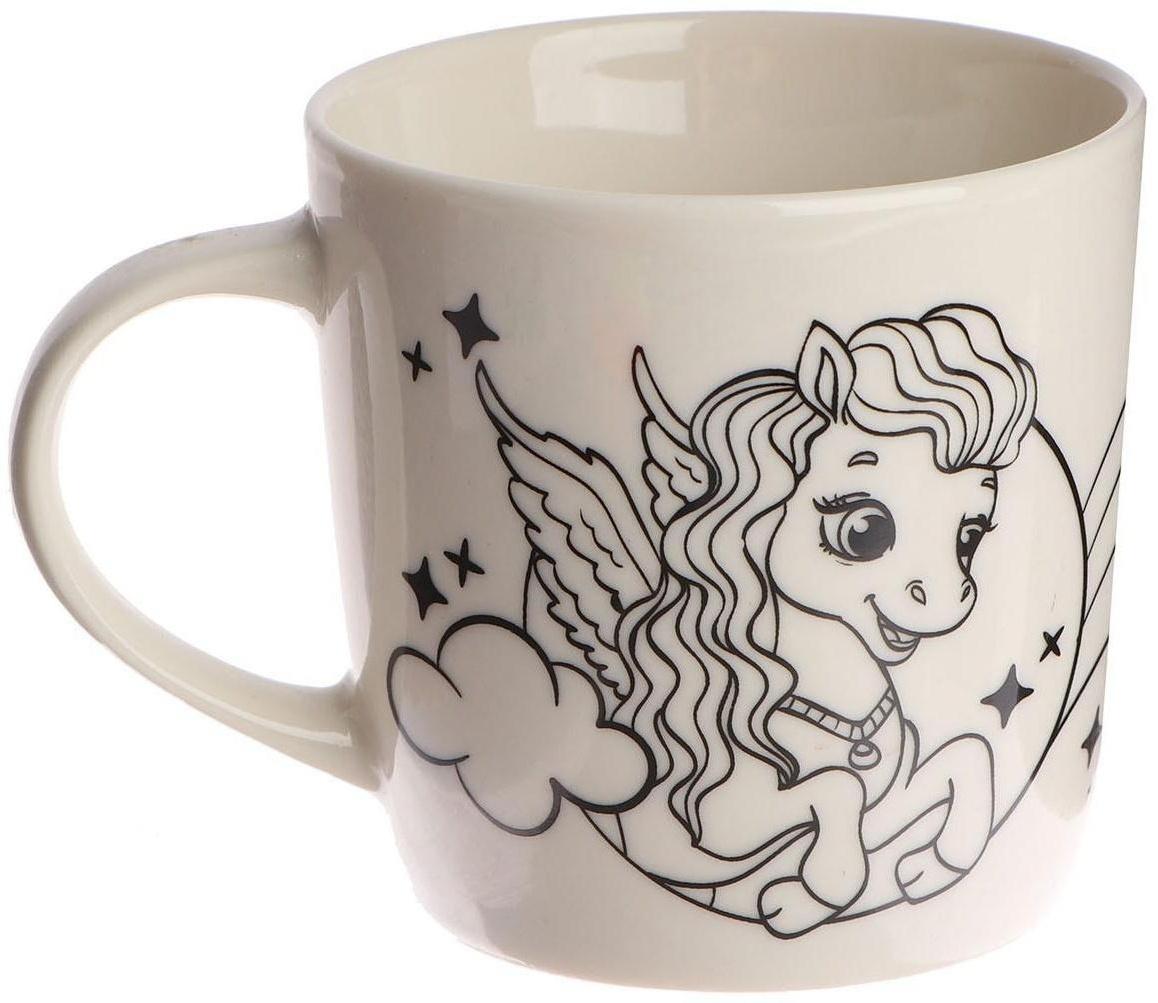 Роспись кружки фломастерами «Самая красивая» Единорог 300 мл