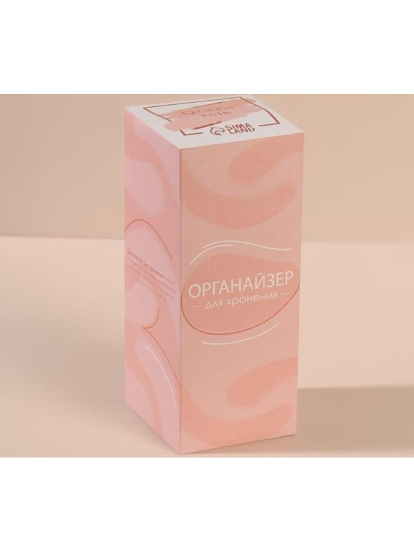 Органайзер для хранения ватных палочек и дисков, с крышкой, 2 съёмные секции, d 6,5 × 19 см, в картонной коробке, цвет прозрачный