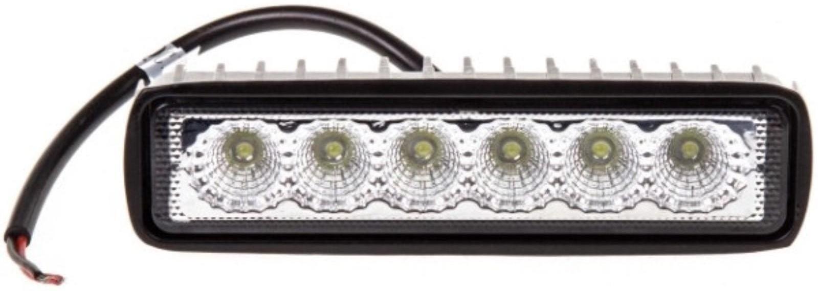 Фара светодиодная OFF ROAD, KS-W106F-DR, 6 диодов, 18 Вт, рассеиваемый свет, алюминиевый корпус, пылевлагозащищенный, 153х37х41 мм, 12/24 В