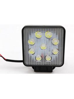 Фара светодиодная OFF ROAD, KS-WSQ009S (SLIM), 9 диодов, 27 Вт, направленный свет, алюминиевый корпус, пылевлагозащищенный, 105х28х125 мм, 12/24 В