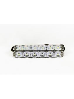 Дневные ходовые огни KS-0624WY (6 LED + 3 SMD желтый поворот), линза, провода, 155х33х18 мм, набор 2 шт