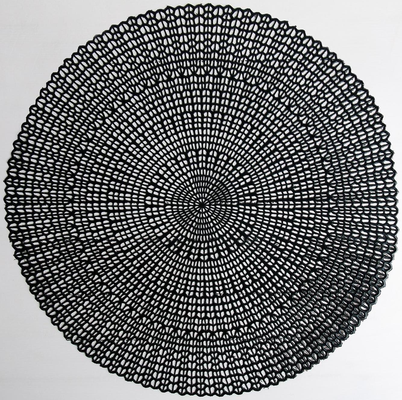 Салфетка сервировочная на стол «Роса», d=41 см, цвет чёрный