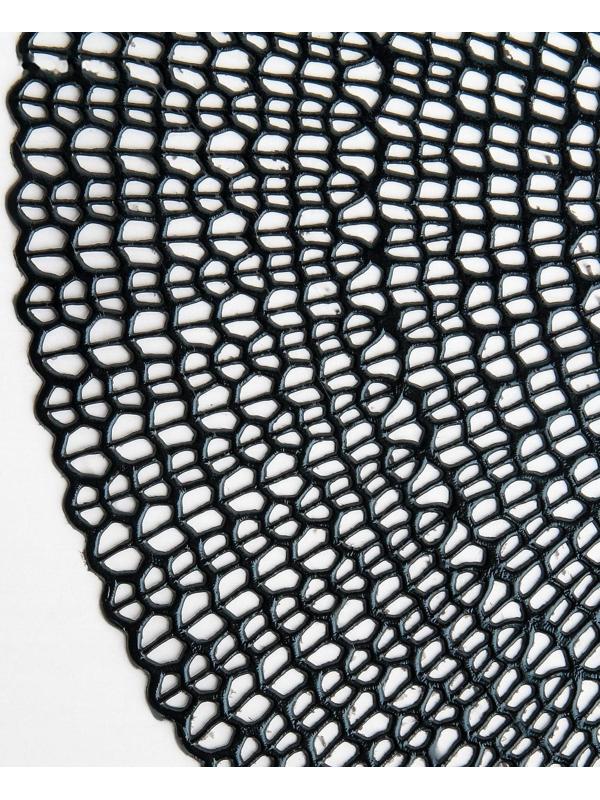 Салфетка сервировочная на стол «Роса», d=41 см, цвет чёрный