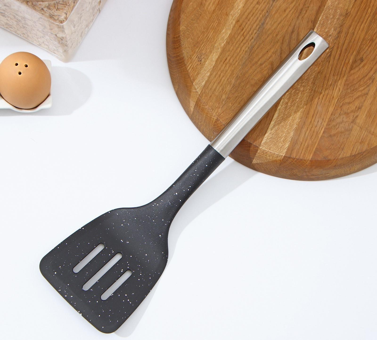 Лопатка кухонная Доляна «Синара», 34,5 см, цвет металлик