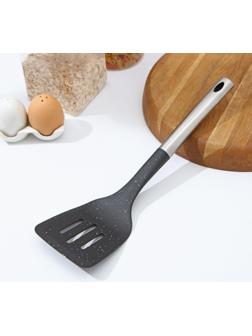 Лопатка кухонная Доляна «Синара», 34,5 см, цвет металлик