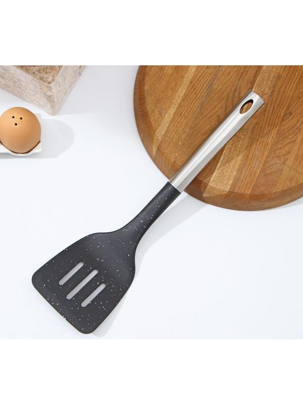 Лопатка кухонная Доляна «Синара», 34,5 см, цвет металлик