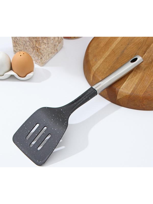 Лопатка кухонная Доляна «Синара», 34,5 см, цвет металлик