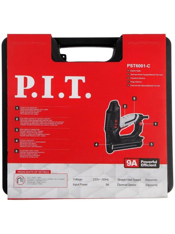 Степлер электрический P.I.T. PST6001-C, 2000 Вт, 20 шт/мин, магазин 100 шт., скобы/гвозди