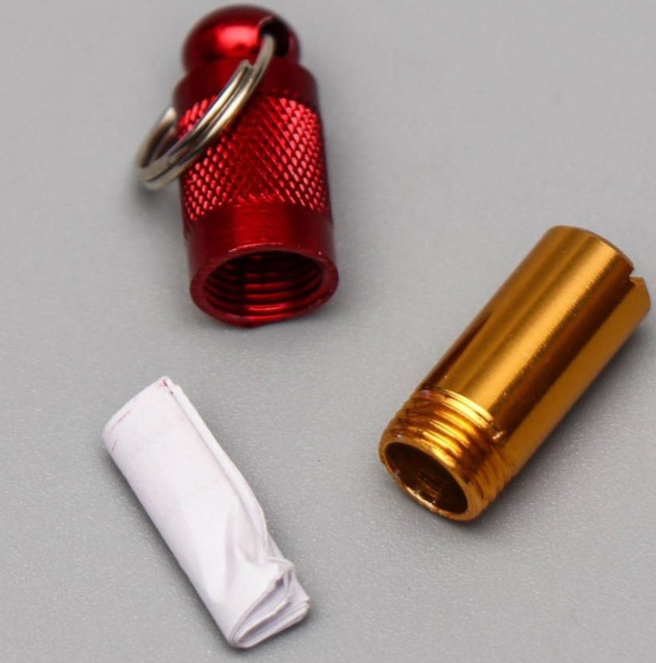 Адресник-капсула под записку, 0,8 х 3,3 см (фасовка 6 шт), микс цветов