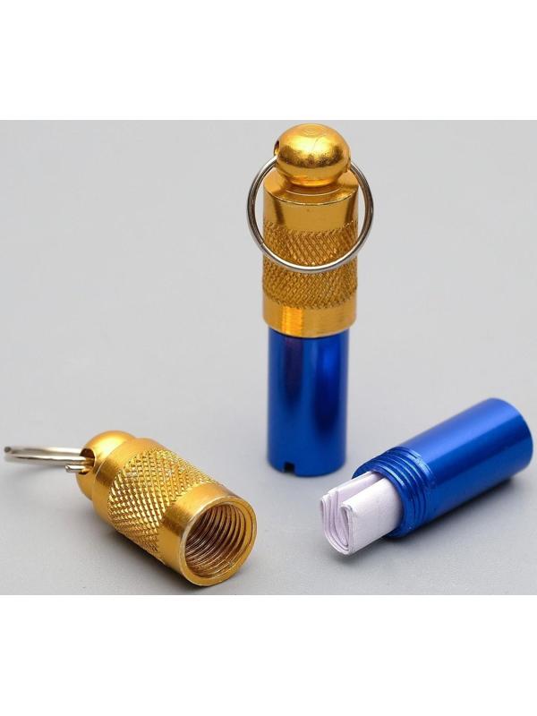 Адресник-капсула под записку, 0,8 х 3,3 см (фасовка 6 шт), микс цветов