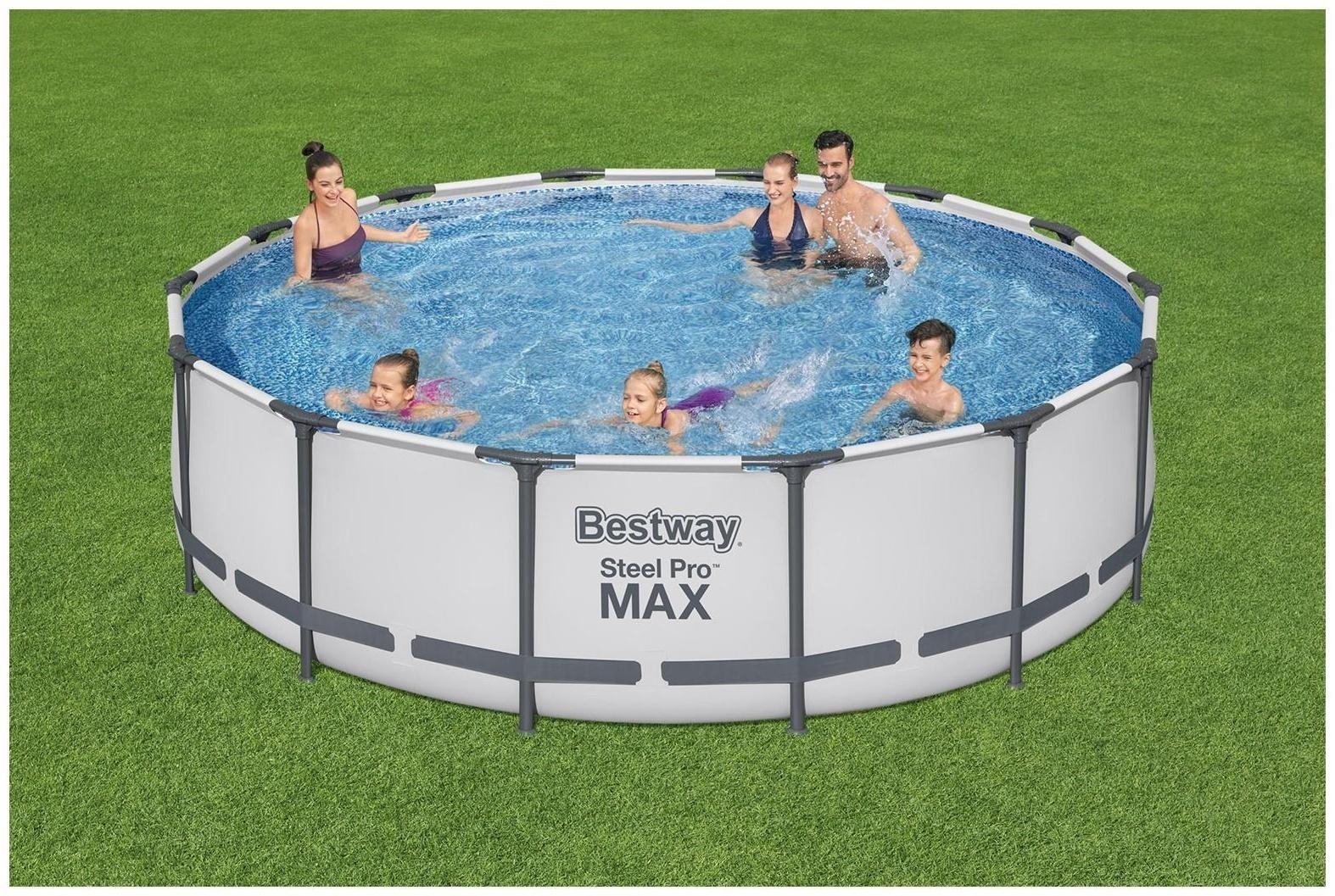 Бассейн каркасный Steel Pro MAX, 427 x 107 см, фильтр-насос, лестница, тент, 56950 Bestway