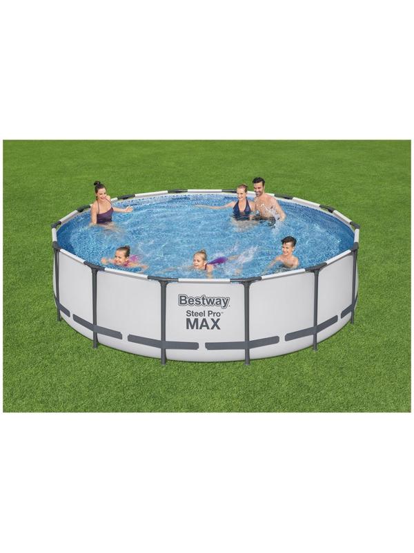 Бассейн каркасный Steel Pro MAX, 427 x 107 см, фильтр-насос, лестница, тент, 56950 Bestway
