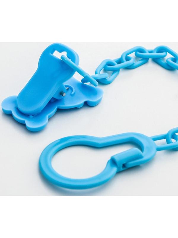 Пустышка ортодонтическая, с колпачком и держателем, в контейнере, от 0 мес., цвет голубой