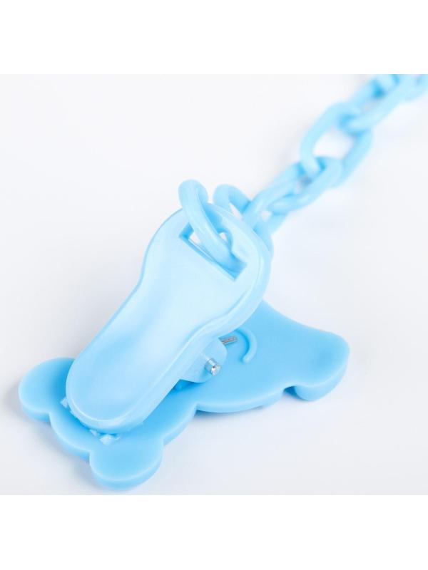 Пустышка ортодонтическая, с колпачком и держателем, в контейнере, от 0 мес., цвет голубой