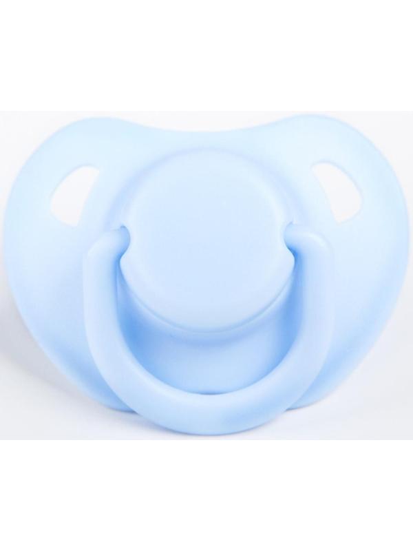 Пустышка ортодонтическая, с колпачком и держателем, в контейнере, от 0 мес., цвет голубой