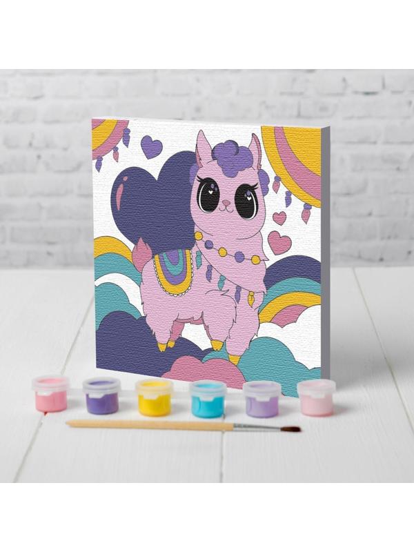 Картина по номерам «Волшебная лама» 15×15 см