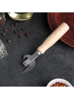 Открывалка не клепаная, 17×4 см, цинк, с деревянной ручкой из бука