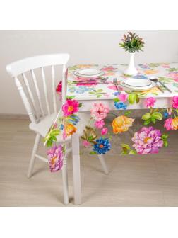 Клеёнка столовая ПВХ Доляна «Сад», ширина 137 см, толщина 0,08 мм, рулон 30 метров