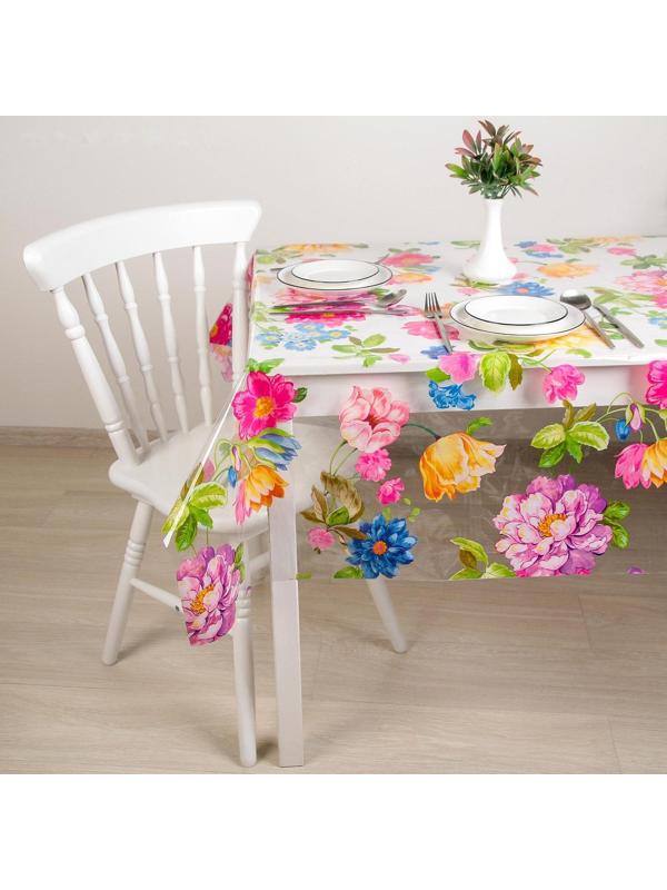 Клеёнка столовая ПВХ Доляна «Сад», ширина 137 см, толщина 0,08 мм, рулон 30 метров