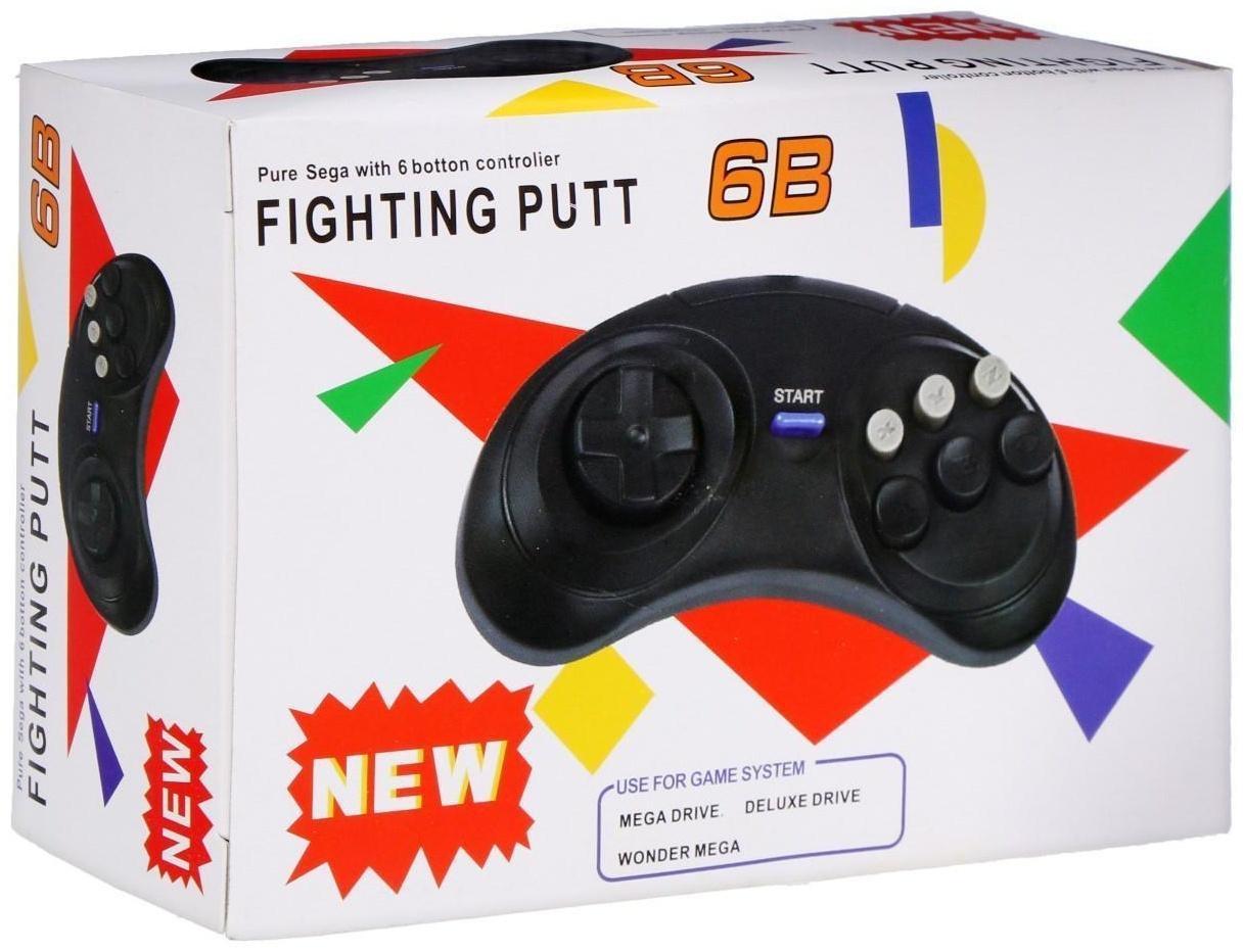 Геймпад для Sega 16-bit GP-100, 6 кнопок, 8 направлений, 9-Pin, чёрный