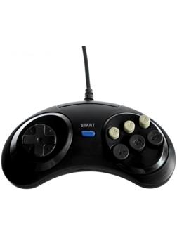 Геймпад для Sega 16-bit GP-100, 6 кнопок, 8 направлений, 9-Pin, чёрный