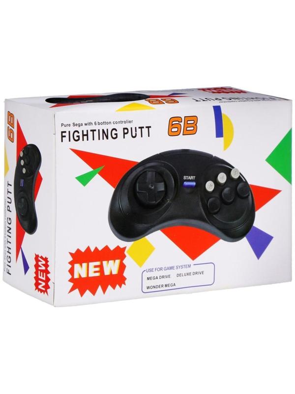 Геймпад для Sega 16-bit GP-100, 6 кнопок, 8 направлений, 9-Pin, чёрный