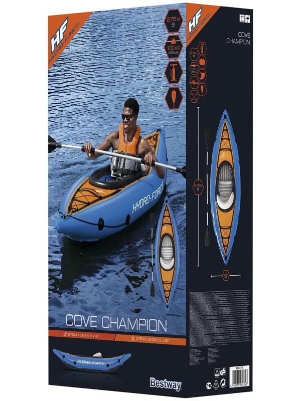 Лодка надувная Cove Champion, 275 x 81 см, вёсла, насос, 65115 Bestway