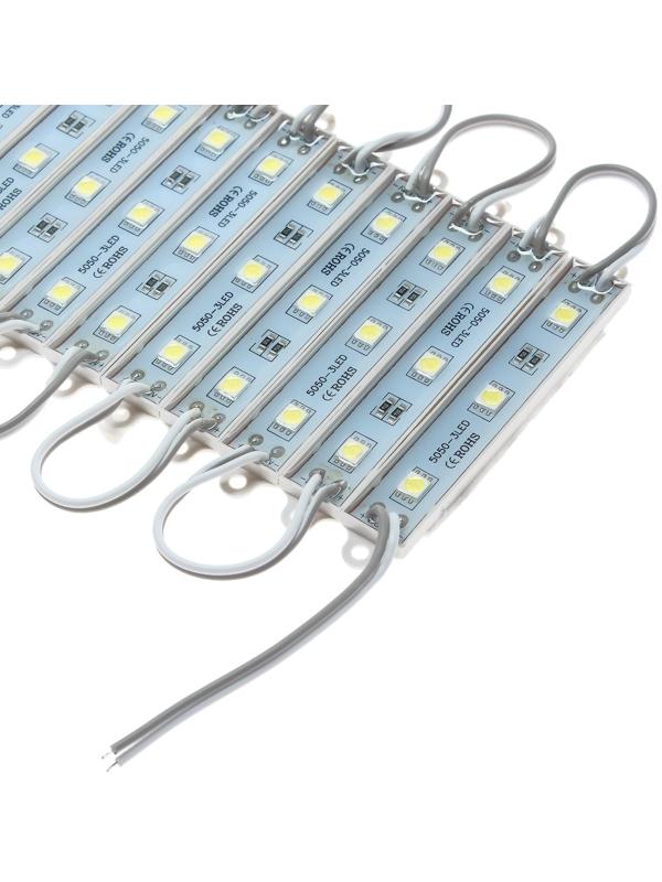 Светодиодная подсветка салона, 3 LED, 9х1.1 см, 12 В, IP68, клейкая основа, свет белый