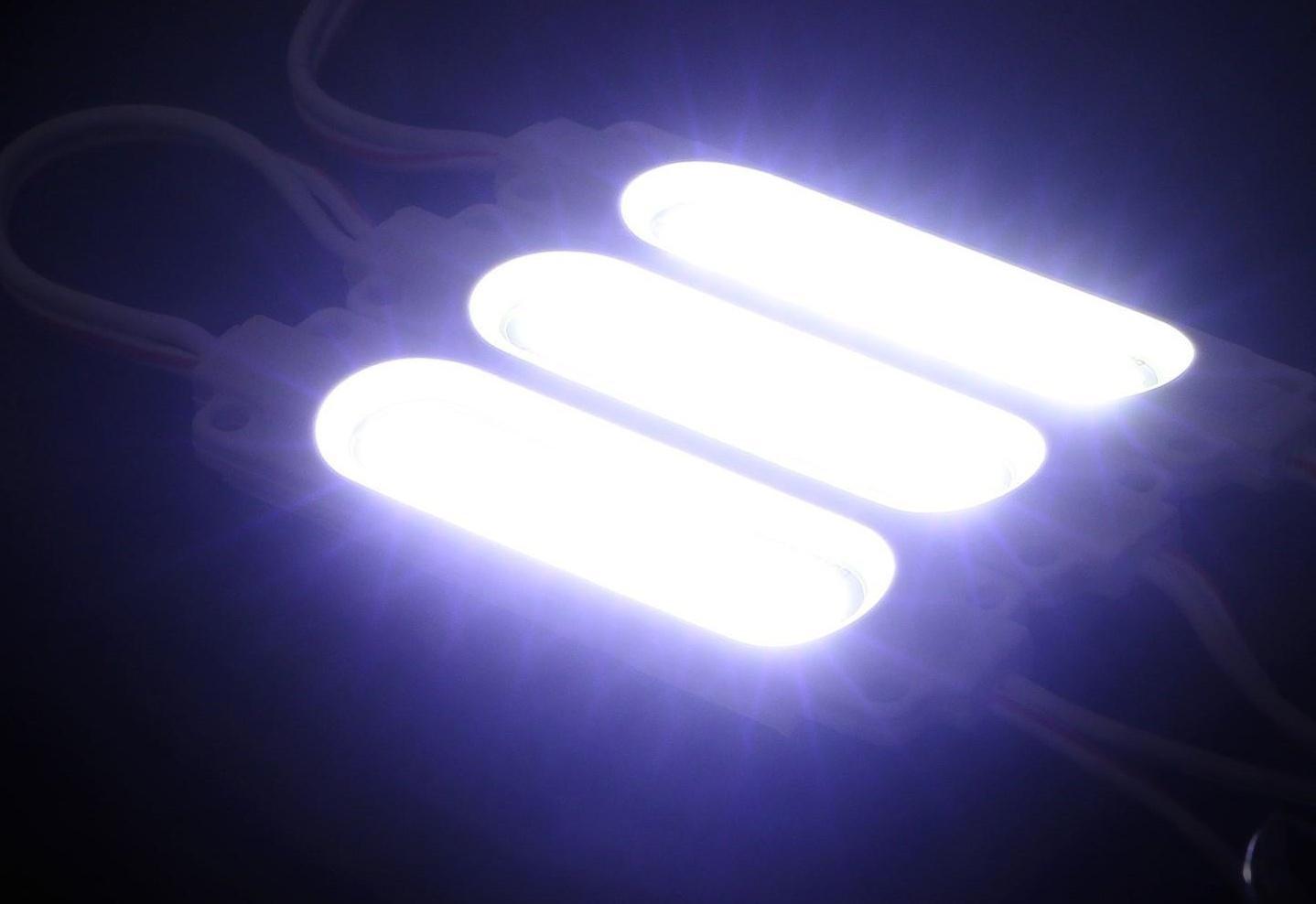 Светодиодная подсветка салона, COB, 7×1.6 см,12 В,1 Вт,клейкая основа, белый