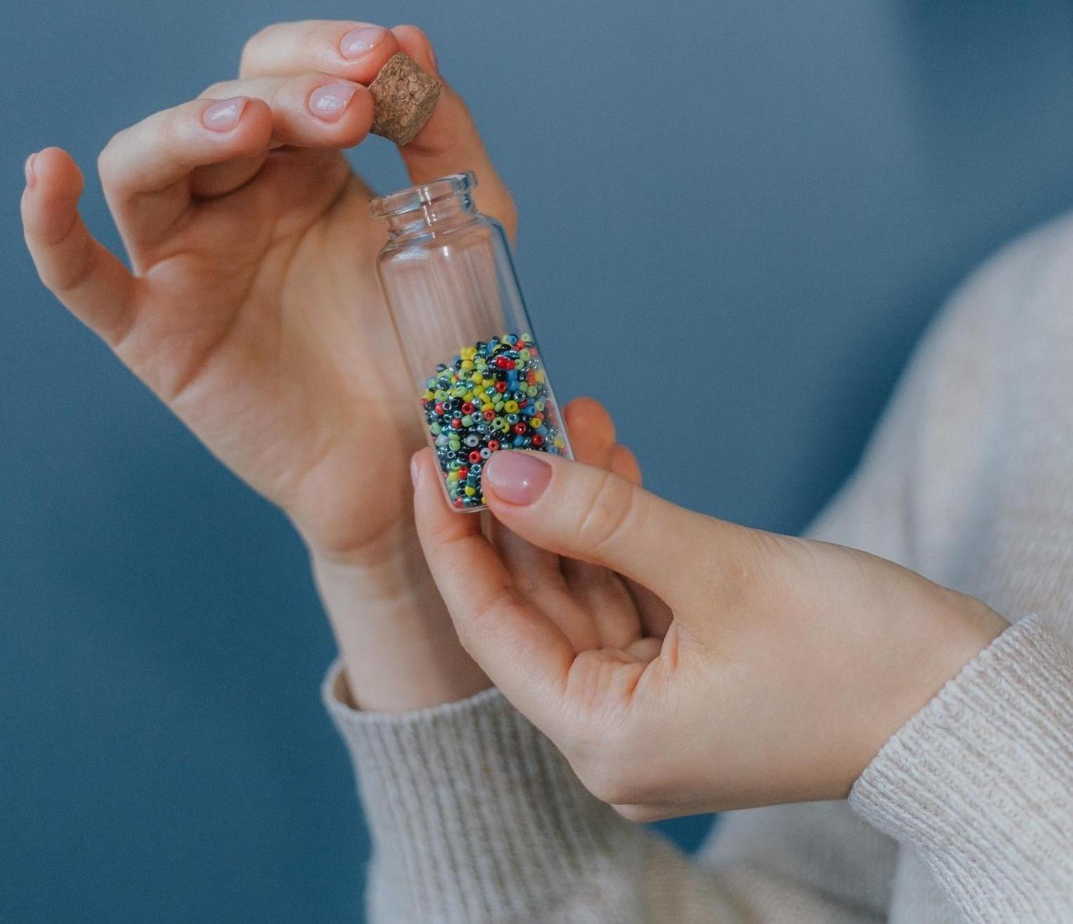 Баночки для хранения бисера d = 3 × 7,3 см, 5 шт