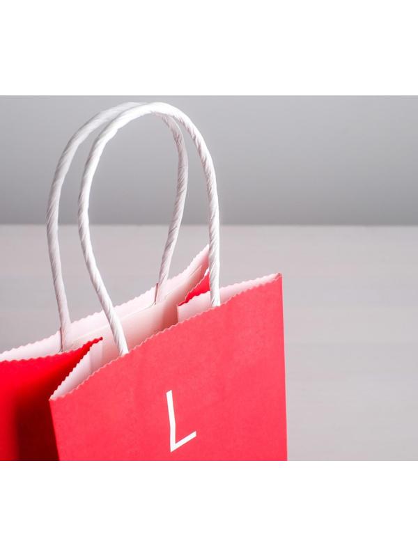 Пакет подарочный крафт «Love», 12 х 21 х 9 см