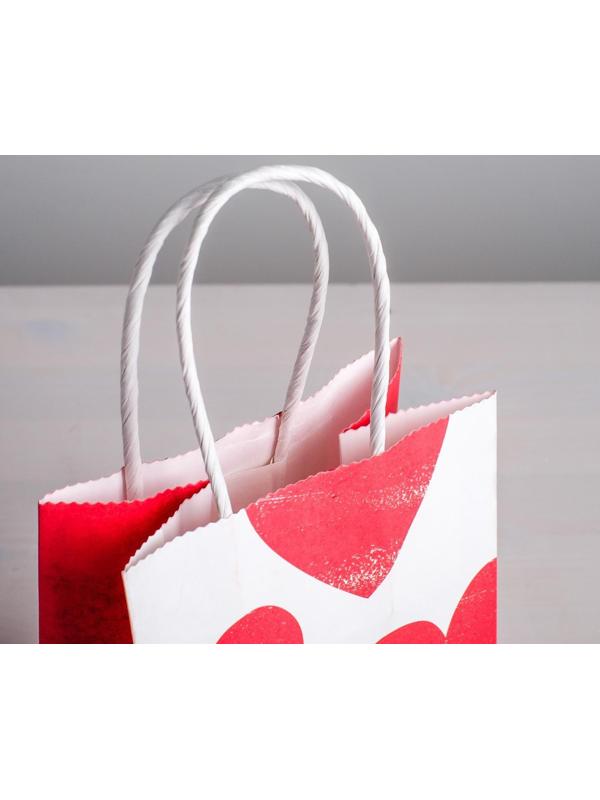 Пакет подарочный крафт «With LOVE», 12 х 21 х 9 см