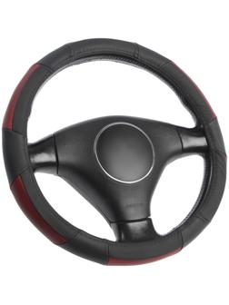 Оплётка Cartage, натуральная кожа, размер 38 см, черно-красный