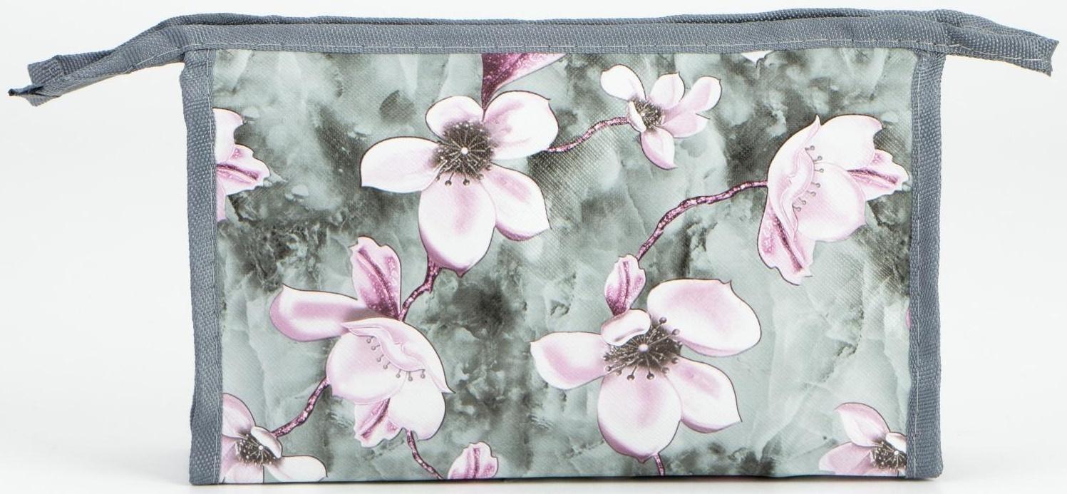 Косметичка на молнии, цвет серый