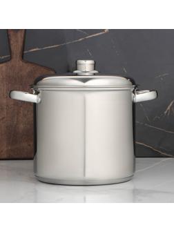 Кастрюля из нержавеющей стали Magistro Grande, 5,5 л, металлическая крышка, капсульное дно, индукция