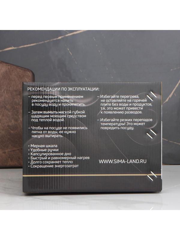 Кастрюля из нержавеющей стали Magistro Grande, 5,5 л, металлическая крышка, капсульное дно, индукция