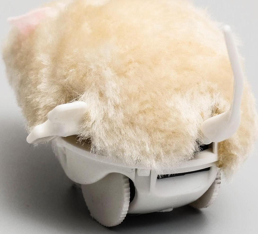 Мышь заводная меховая малая, 8,5 см, бежевая