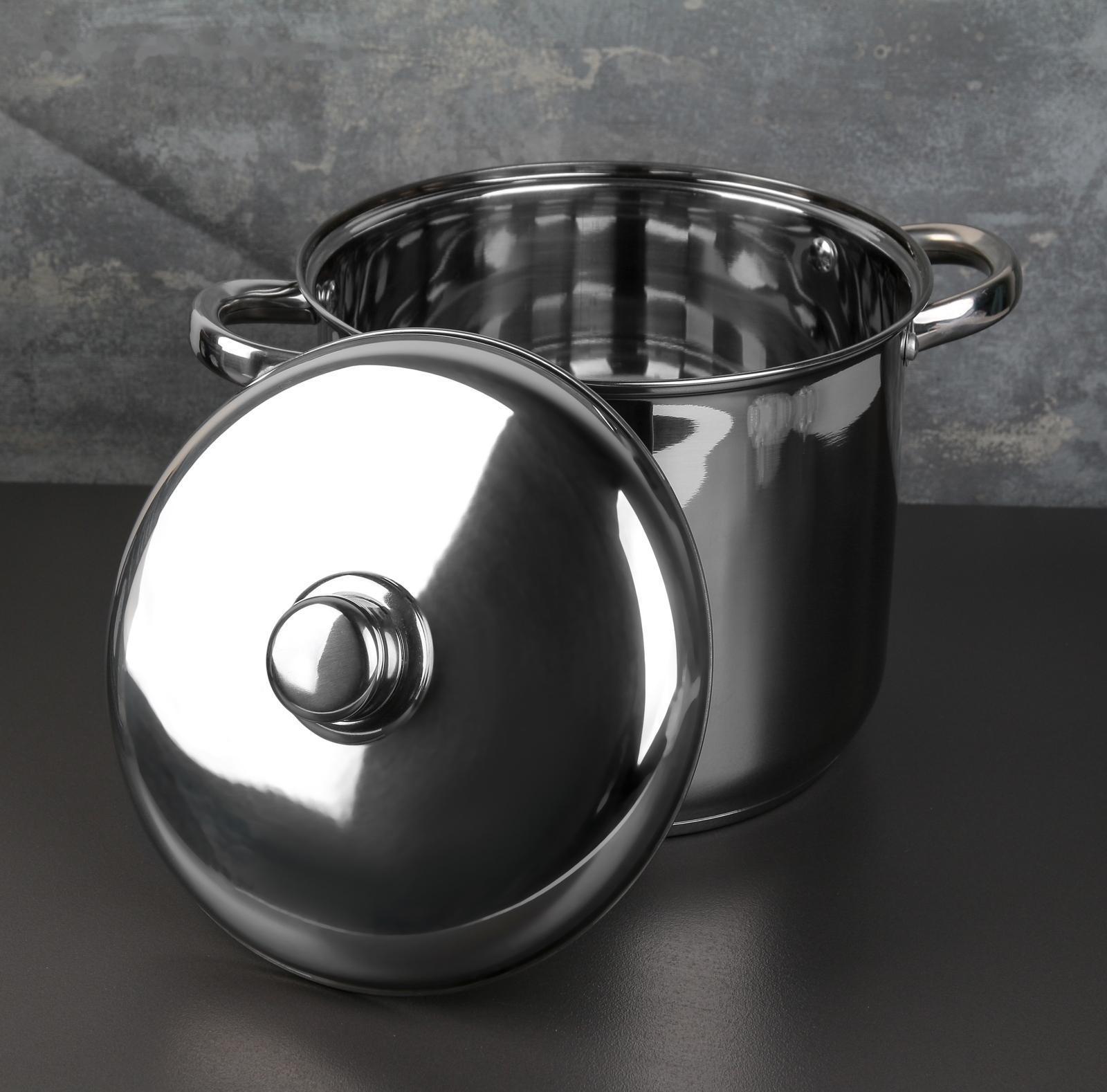 Кастрюля из нержавеющей стали Magistro Grande, 7,1 л, металлическая крышка, капсульное дно, индукция