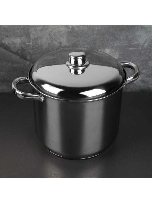 Кастрюля из нержавеющей стали Magistro Grande, 7,1 л, металлическая крышка, капсульное дно, индукция