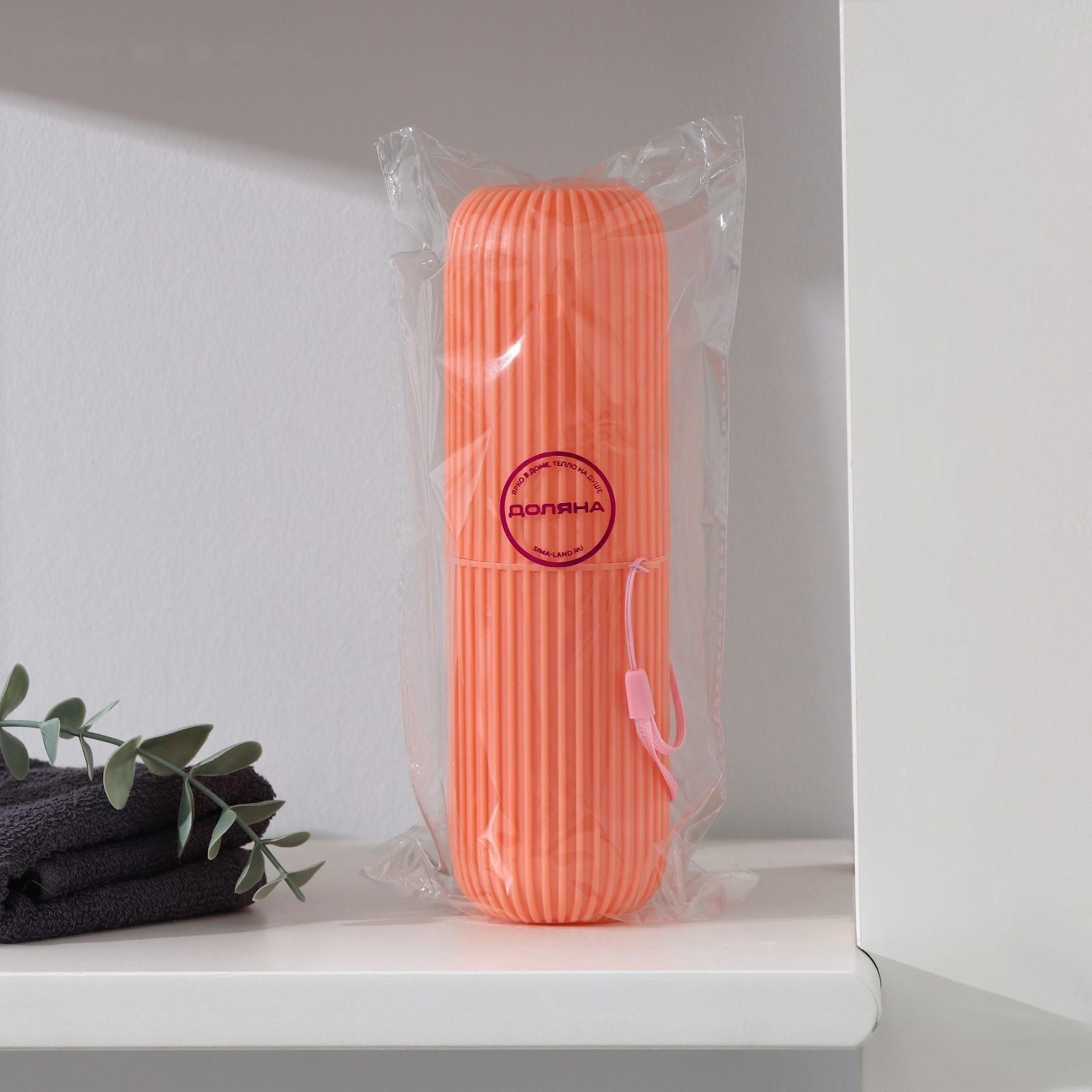 Футляр для зубной щётки и пасты Доляна «Ребрис», 19 см, цвет МИКС