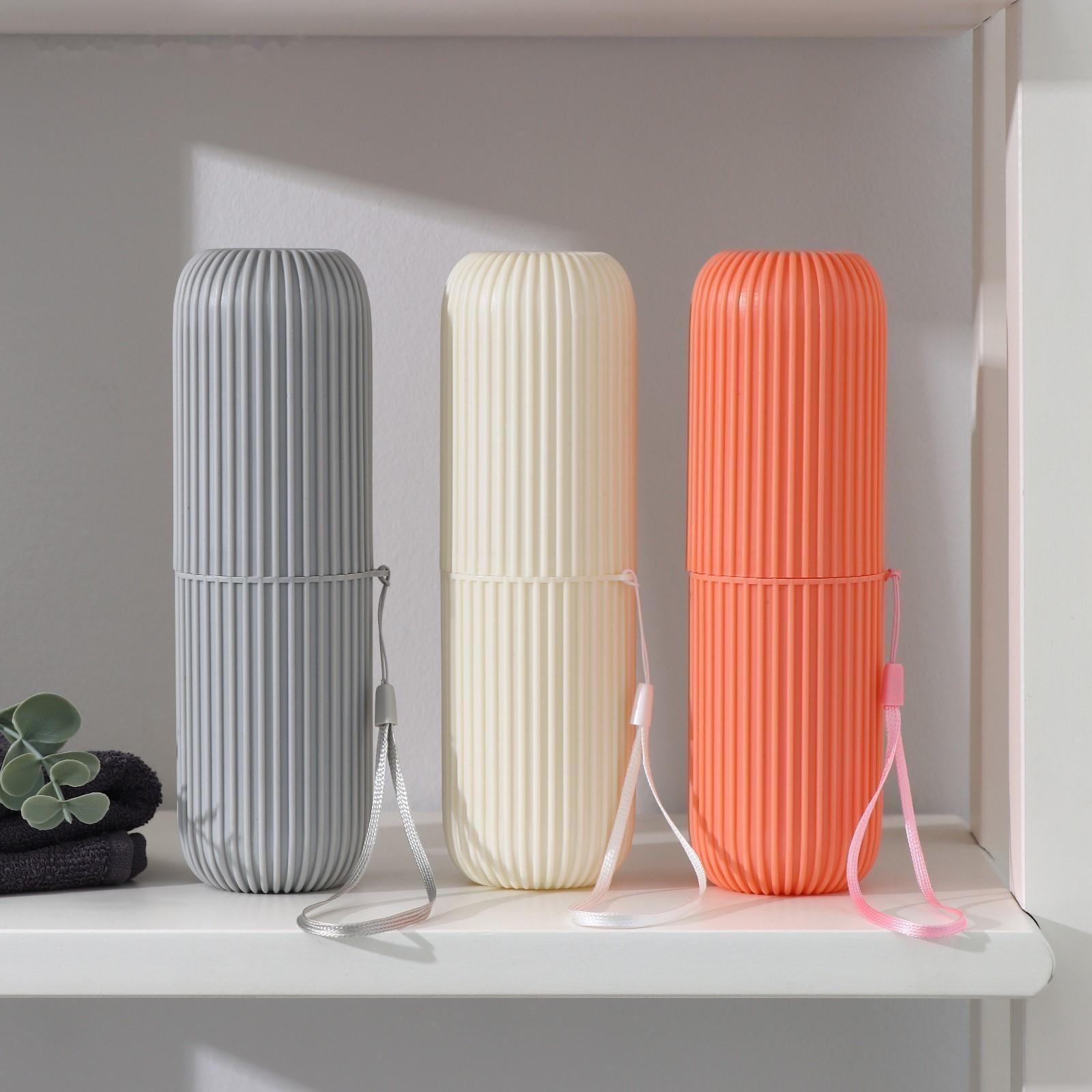 Футляр для зубной щётки и пасты Доляна «Ребрис», 19 см, цвет МИКС