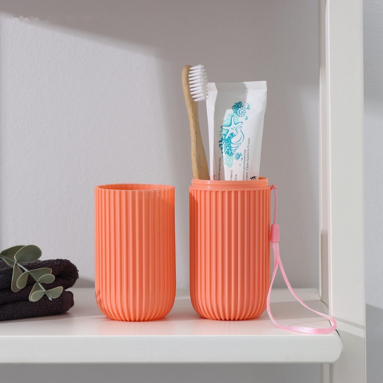 Футляр для зубной щётки и пасты Доляна «Ребрис», 19 см, цвет МИКС