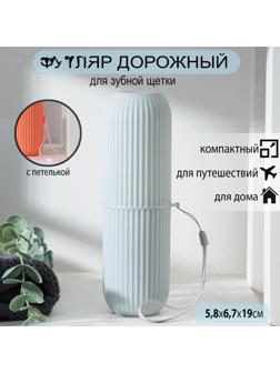 Футляр для зубной щётки и пасты Доляна «Ребрис», 19 см, цвет МИКС