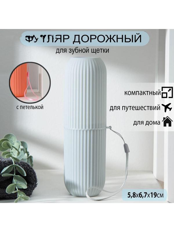 Футляр для зубной щётки и пасты Доляна «Ребрис», 19 см, цвет МИКС