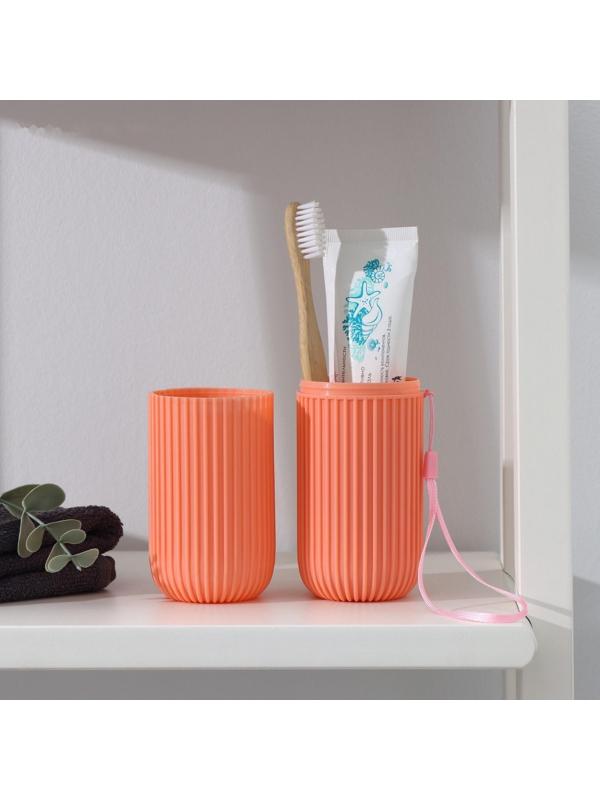 Футляр для зубной щётки и пасты Доляна «Ребрис», 19 см, цвет МИКС