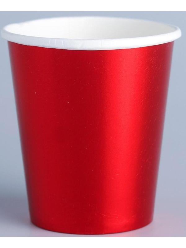 Стакан бумажный, набор 6 шт., цвет красный