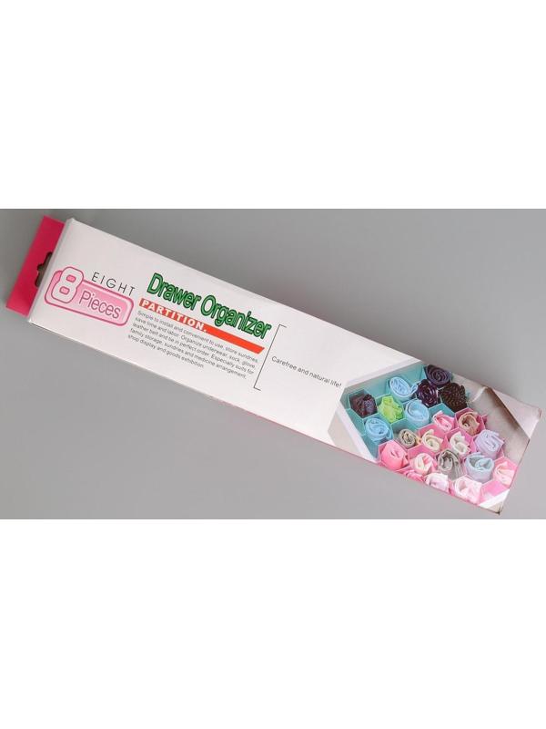 Органайзер-разделитель для ящиков, 8 перегородок, 34,3×6,6 см, цвет МИКС