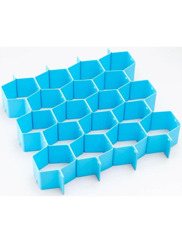 Органайзер-разделитель для ящиков, 8 перегородок, 34,3×6,6 см, цвет МИКС