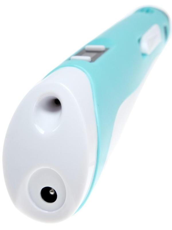 Комплект в тубусе 3Д ручка с дисплеем голубая + пластик PLA 15 цв/10 м+трафареты