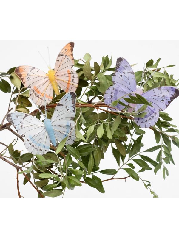 Бабочка для декора и флористики, на прищепке, пластиковая, микс, 1 шт., 7,5 х 5 х 1 см